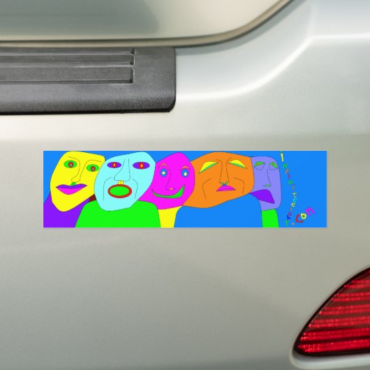 120 gevulde emoties bumpersticker (Op auto)