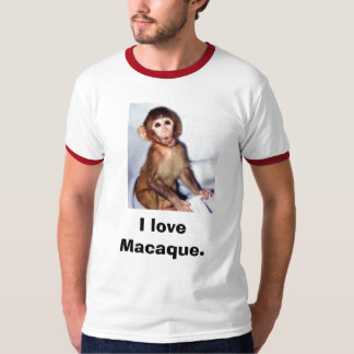 120_grafisch_15macaque_baby, ik hou van Macaque. T-shirt