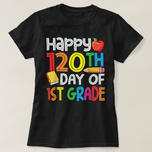 120e dag leerkrachten kind 120 dagen lang t-shirt (Design voorkant)