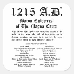 1215 A.D.™ De Magna Carta Artikel 61 Stickers