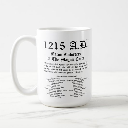 1215 A.D.™ Magna Carta Baron Enforcers Klassieke M Koffiemok (Links)