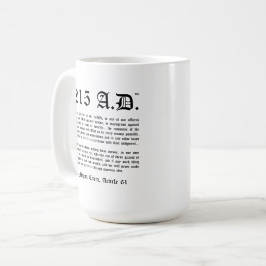 1215 A.D.™ The Magna Carta Article 61 Classic Mok (Voorkant links)