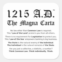 1215 A.D.™ The Magna Carta Common Law Stickers