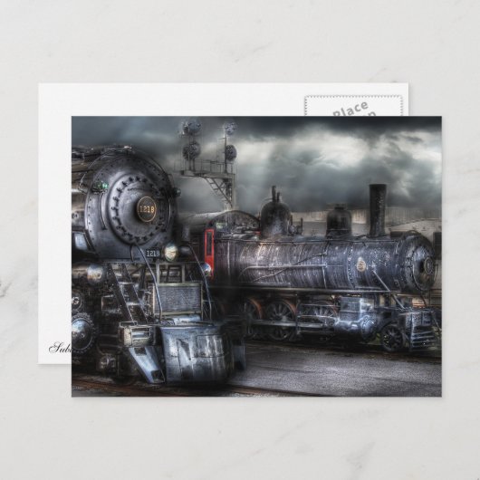 1218 - Wachten op vertrek Briefkaart (Voorkant / Achterkant)