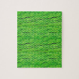 121 GEWRICHTE BRIGHT GREEN BRCK WALL PATTERNS BACK LEGPUZZEL