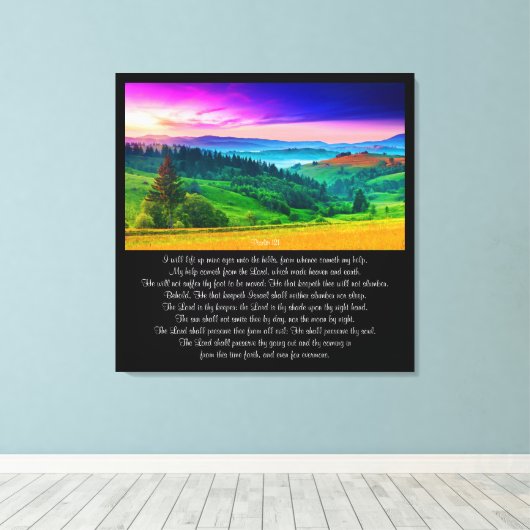 121 psalm canvas afdruk (Insitu (Houten vloer))