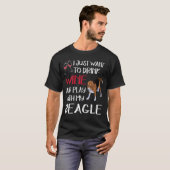 122 Drink wijn en speel met mijn Beagle T-shirt (Voorkant volledig)