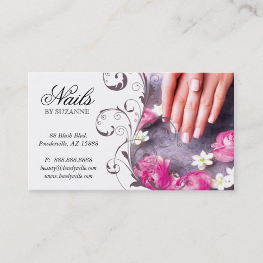 122 Nail Salon Visitekaartje Pink Taupe Afsprakenkaartje (Voorkant)