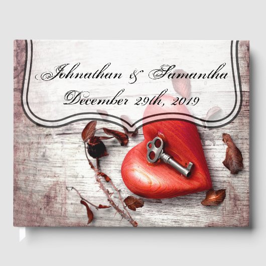 122 Pagina Bruiloft Gastenboek Country Wood Key to (Voorkant)