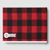 122 Pagina Bruiloft Gastenboek Red Buffalo Plaid B (Achterkant)