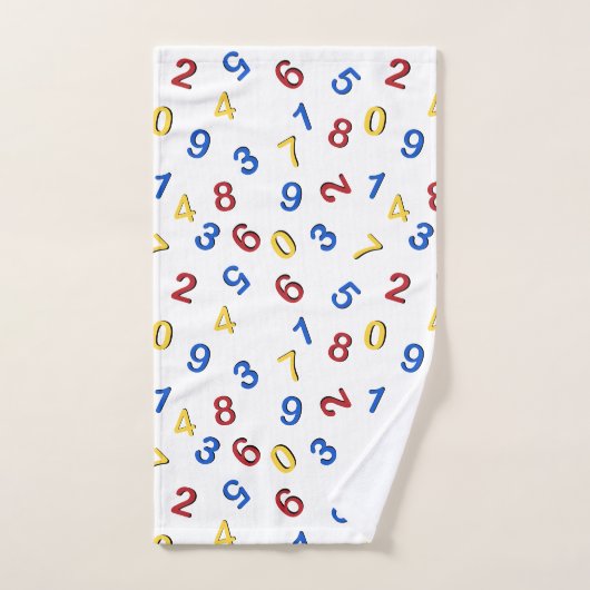 123 cijfers rood geel blauw bad handdoek (Handdoek)