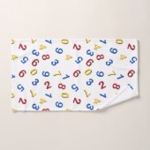 123 cijfers rood geel blauw bad handdoek (Handdoek)