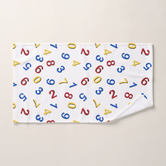 123 cijfers rood geel blauw bad handdoek (Handdoek)