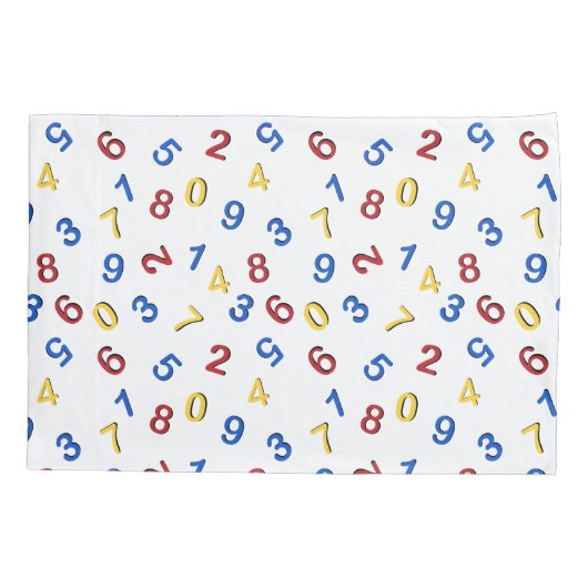 123 cijfers rood geel blauw kussensloop (Achterkant-Links)