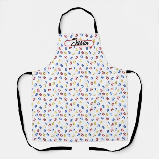 123 cijfers rood geel blauw schort (Voorkant)