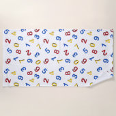 123 cijfers rood geel blauw strandlaken (Voorkant)