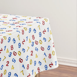 123 cijfers rood geel blauw tafelkleed
