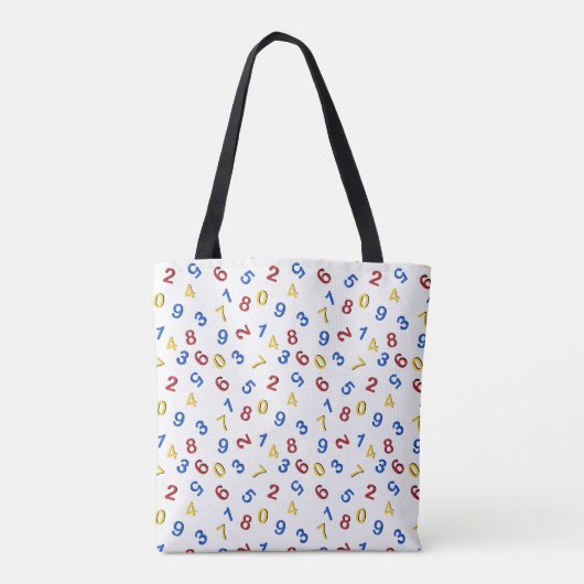 123 cijfers rood geel blauw tote bag (Achterkant)
