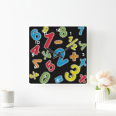 123 Getallen Wiskunde Vierkante Klok (Huis)