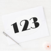 123 Middeneeuwse nummer Ovale Sticker (Envelop)