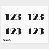 123 Middeneeuwse nummer Ovale Sticker (Vel)