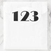 123 Middeneeuwse nummer Ovale Sticker (Tas)