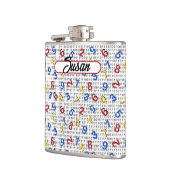 123 Nummers Rood Geel Blauw Zwart Wit Binair Heupfles (Links)