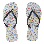 123 Nummers Rood Geel Blauw Zwart Wit Binair Teenslippers (Voetbed)