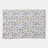 123 Nummers Rood Geel Blauw Zwart Wit Binair Theedoek (Horizontaal)