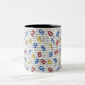 123 Nummers Rood Geel Blauw Zwart Wit Binair Tweekleurige Koffiemok (Center)