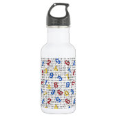 123 Nummers Rood Geel Blauw Zwart Wit Binair Waterfles (Voorkant)