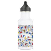 123 Nummers Rood Geel Blauw Zwart Wit Binair Waterfles (Rechts)