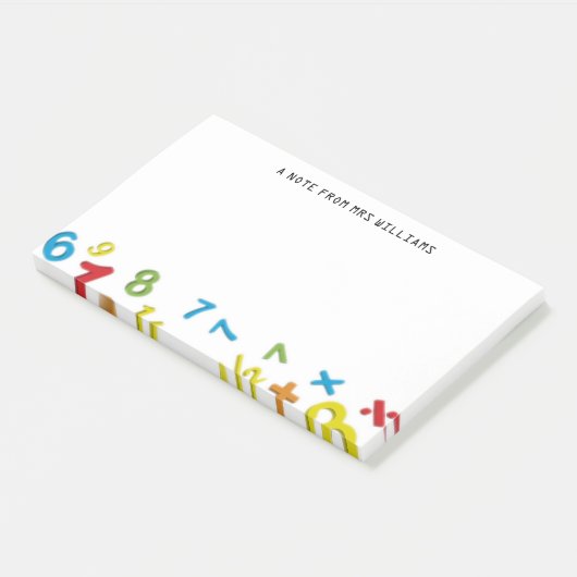123 nummers Wiskunden Gepersonaliseerd Post-it® Notes (Schuin)