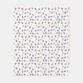 123 rood geel blauw fleece deken (Voorkant)