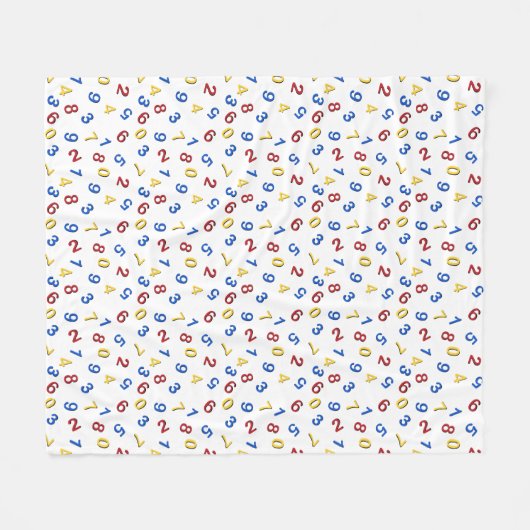 123 rood geel blauw fleece deken (Voorkant (Horizontaal))