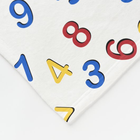 123 rood geel blauw fleece deken (Hoek)