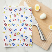 123 rood geel blauw theedoek (Quarter Fold)