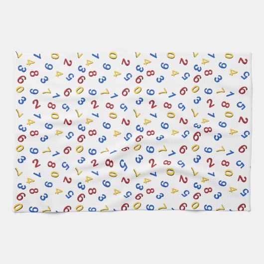 123 rood geel blauw theedoek (Horizontaal)