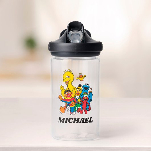  123 Sesamstraat | Jouw namen toevoegen Waterfles