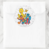 123 Sesamstraat Ronde Sticker (Tas)