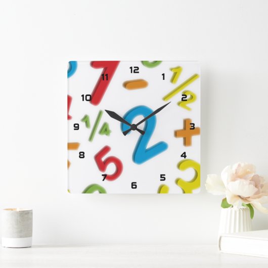 123 wiskunde vierkante klok (Huis)