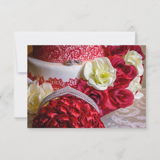 1242-Trouwtaart, Boeket en Ringen Kaart (Voorkant)