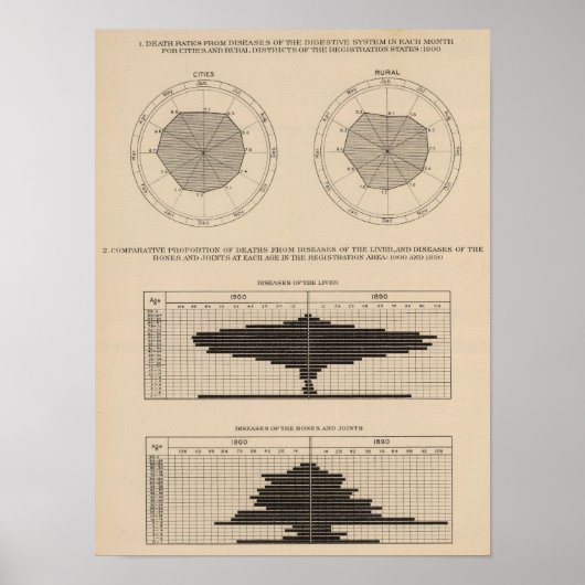 124 Sterfteziekten spijsverteringsstelsel, lever Poster (Voorkant)