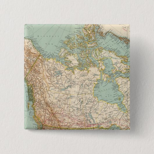 12526 Canada, Alaska, Groenland Vierkante Button 5,1 Cm (Voorkant)
