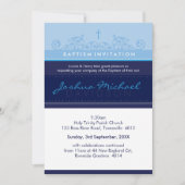 125 suzi CUSTOM BAPTISM INVITE elegant marineblauw Kaart (Voorkant)