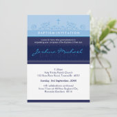 125 suzi CUSTOM BAPTISM INVITE elegant marineblauw Kaart (Staand voorkant)