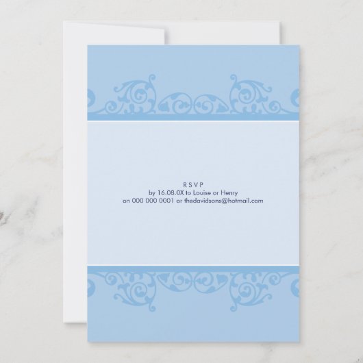 125 suzi CUSTOM BAPTISM INVITE elegant marineblauw Kaart (Achterkant)