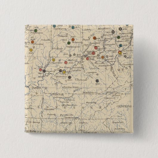 126 Bevolkingscentra, boerderijen Vierkante Button 5,1 Cm (Voorkant)