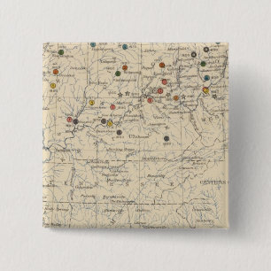 126 Bevolkingscentra, boerderijen Vierkante Button 5,1 Cm