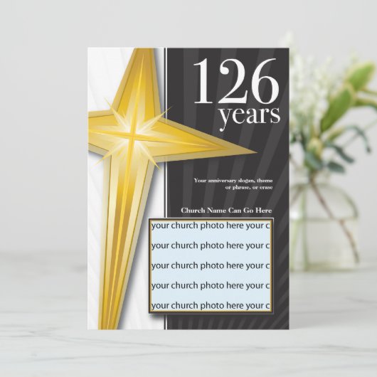  126-jarig Jubileum van de Kerk Kaart (Staand voorkant)